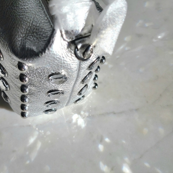 Rebecca Minkoff Stone Studded Shoulder Bag, Silver, NWT - Picture 13 of 16